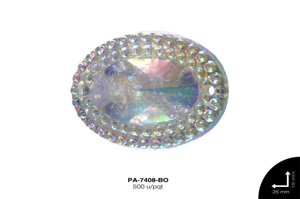 PIEDRA PLASTICA 2H OVAL REF: 25X18mm BOREAL 500 u/pqt