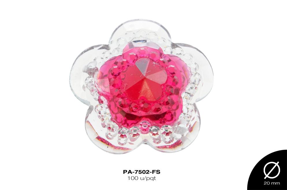 PIEDRA RESINA FLOR 2H REF: 20mm FUCSIA 100 u/pqt