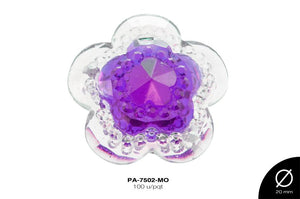 PIEDRA RESINA FLOR 2H REF: 20mm MORADO 100 u/pqt