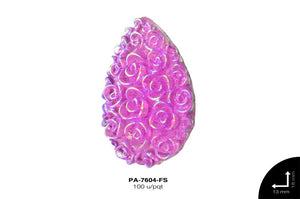 PIEDRA RESINA GOTA ROSAS 2H REF: 13X18mm FUCSIA 100 u/pqt