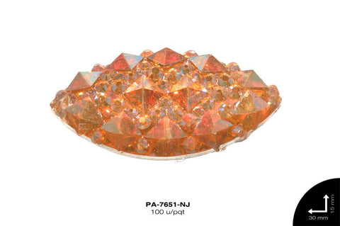 PIEDRA RESINA PEPITA DIAMANTE BO 2H REF: 15X30mm NARANJA 100