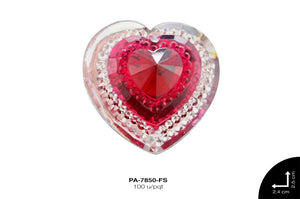 PIEDRA RESINA CORAZON 2H REF: 25mm FUCSIA 100 u/pqt