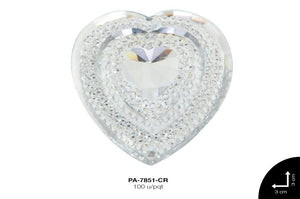 PIEDRA RESINA CORAZON 2H REF: 30mm CRISTAL 100 u/pqt