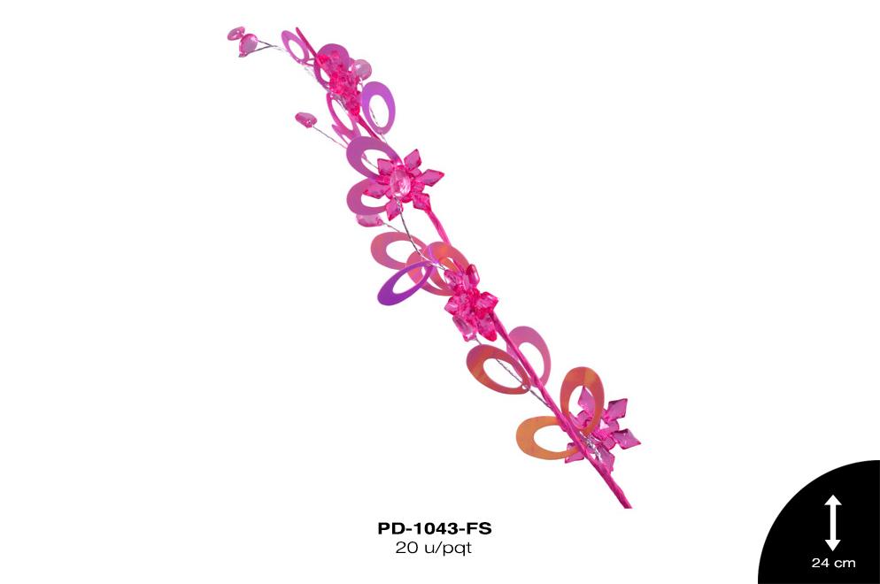 PIN ACRILICO FLOR 24cm  FUCSIA 20 u/pqt