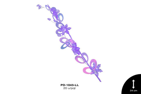 PIN ACRILICO FLOR 24cm  LILA 20 u/pqt