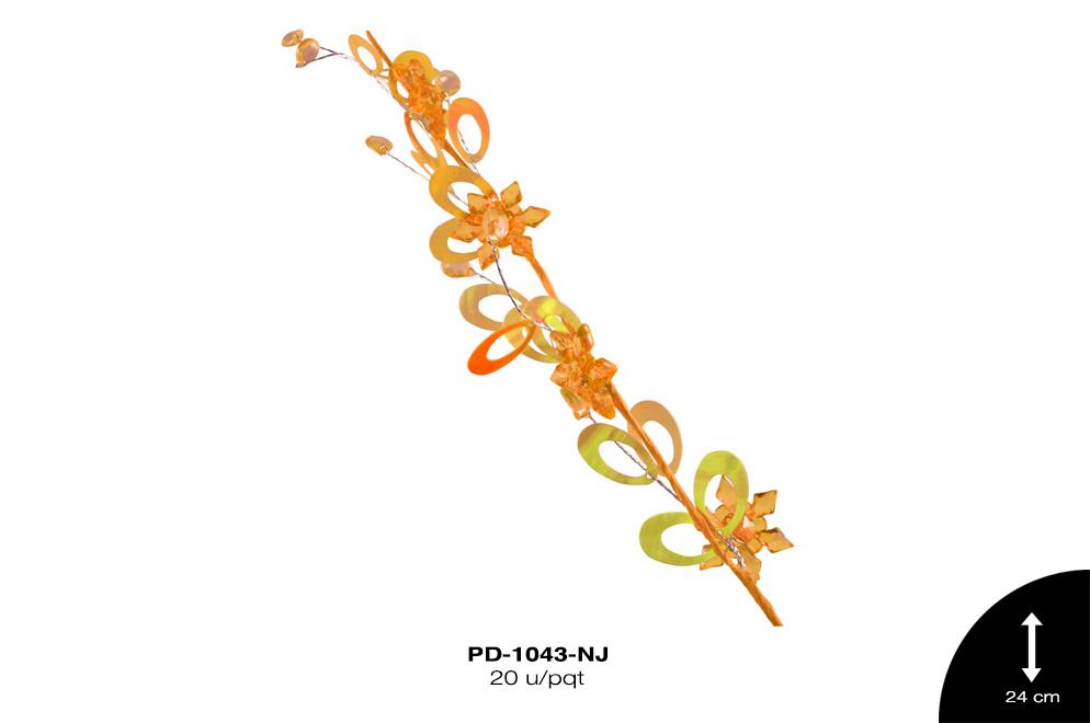 PIN ACRILICO FLOR 24cm  NARANJA 20 u/pqt