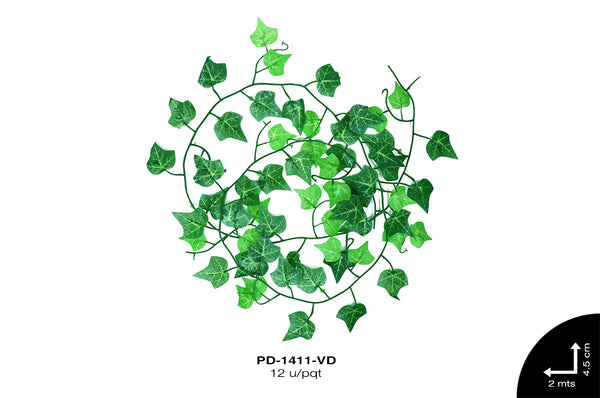 ENREDADERA HOJAS UVA CH 45mm REF: 136-5 VERDE 12 u(2m)/pqt