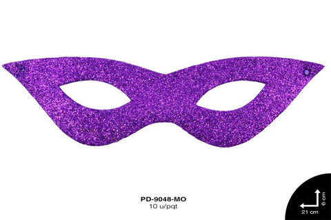 ANTIFAZ FOAMY ESCARCHADO REF: 21X6cm MORADO 10 u/pqt