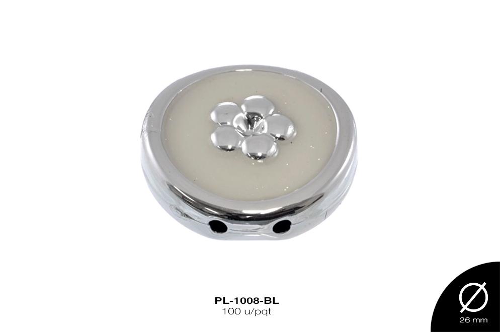 PLACA METZDA CIRC FLOR 26mm REF: CD-513-2 BLANCO 100 u/pqt