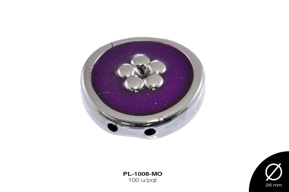 PLACA METZDA CIRC FLOR 26mm REF: CD-513-2 MORADO 100 u/pqt