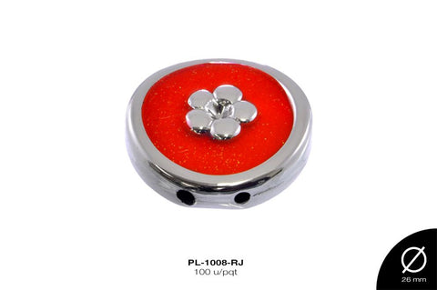 PLACA METZDA CIRC FLOR 26mm REF: CD-513-2 ROJO 100 u/pqt