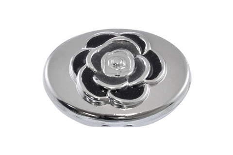 PLACA METZDA OVAL FLOR 44mm REF: CD-4774 NEGRO 100 u/pqt