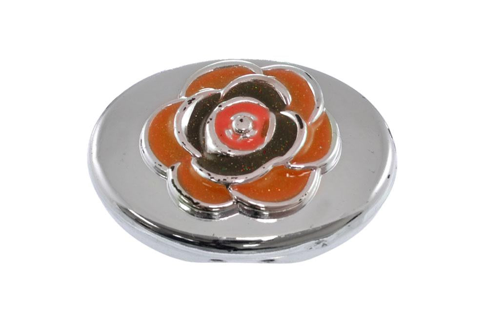 PLACA METZDA OVAL FLOR 44mm REF: CD-4774 NARANJA 100 u/pqt