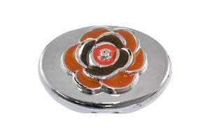 PLACA METZDA OVAL FLOR 44mm REF: CD-4774 NARANJA 100 u/pqt