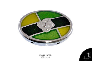 PLACA METZDA OVAL 38mm REF: CD-516-1 VERDE 100 u/pqt