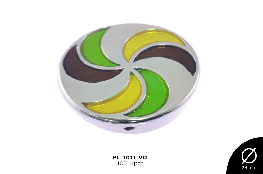 PLACA METZDA CIRC 34mm REF: F-124 VERDE 100 u/pqt