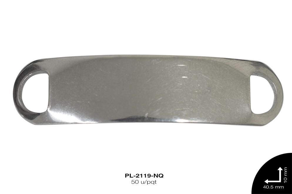 Placa Pulcera Lisa 40.5X10mm REF:  NIQUEL 50 u/pqt