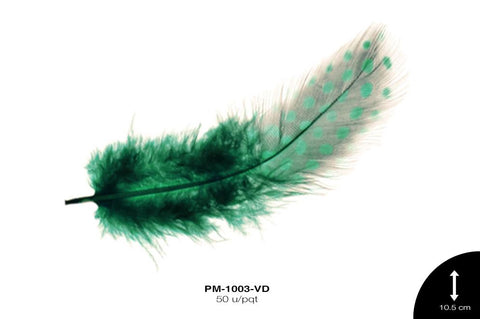 PLUMA GALLINETA VERDE 50 u/pqt