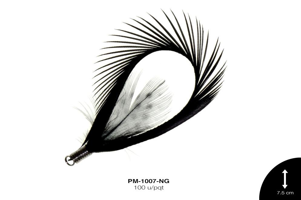 PLUMA OVAL-GALLINETA HERRAJE NEGRO 100 u/pqt