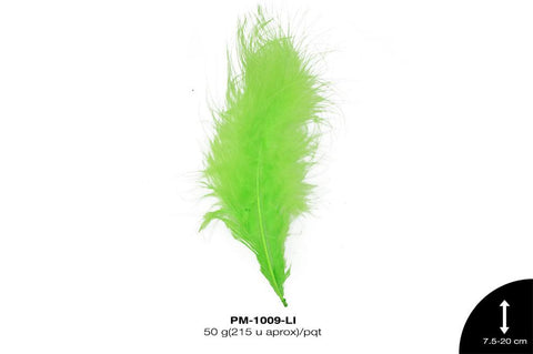 PLUMA PAVO MARABU REF: 3""-8"" LIMON 50 g/pqt(215u aprox)