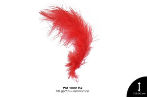 PLUMA PAVO MARABU REF: 3""-8"" ROJO 50 g/pqt(215u aprox)