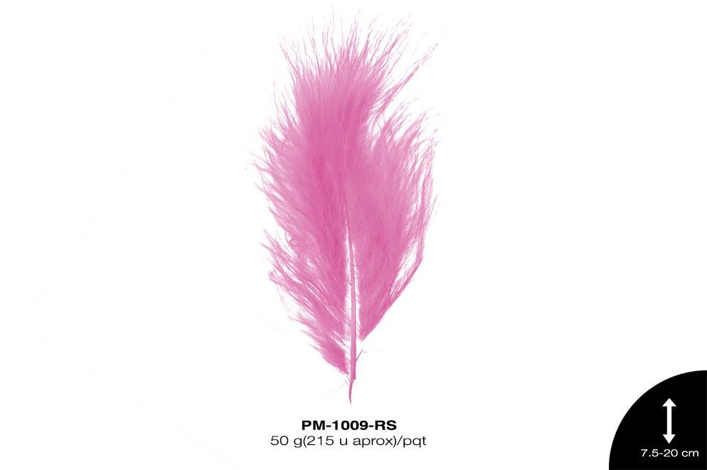 PLUMA PAVO MARABU REF: 3""-8"" ROSA 50 g/pqt(215u aprox)