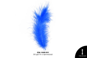 PLUMA PAVO MARABU REF: 3""-8"" AZUL REY 50 g/pqt(215u aprox)