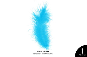 PLUMA PAVO MARABU REF: 3""-8"" TURQUESA 50 g/pqt(215u aprox)