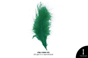 PLUMA PAVO MARABU REF: 3""-8"" VERDE 50 g/pqt(215u aprox)