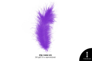 PLUMA PAVO MARABU REF: 3""-8"" VIOLETA 50 g/pqt(215u aprox)