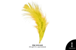 PLUMA PAVO MARABU CABEZA REF: 3""-8"" AMARILLO 50 g/pqt(310u