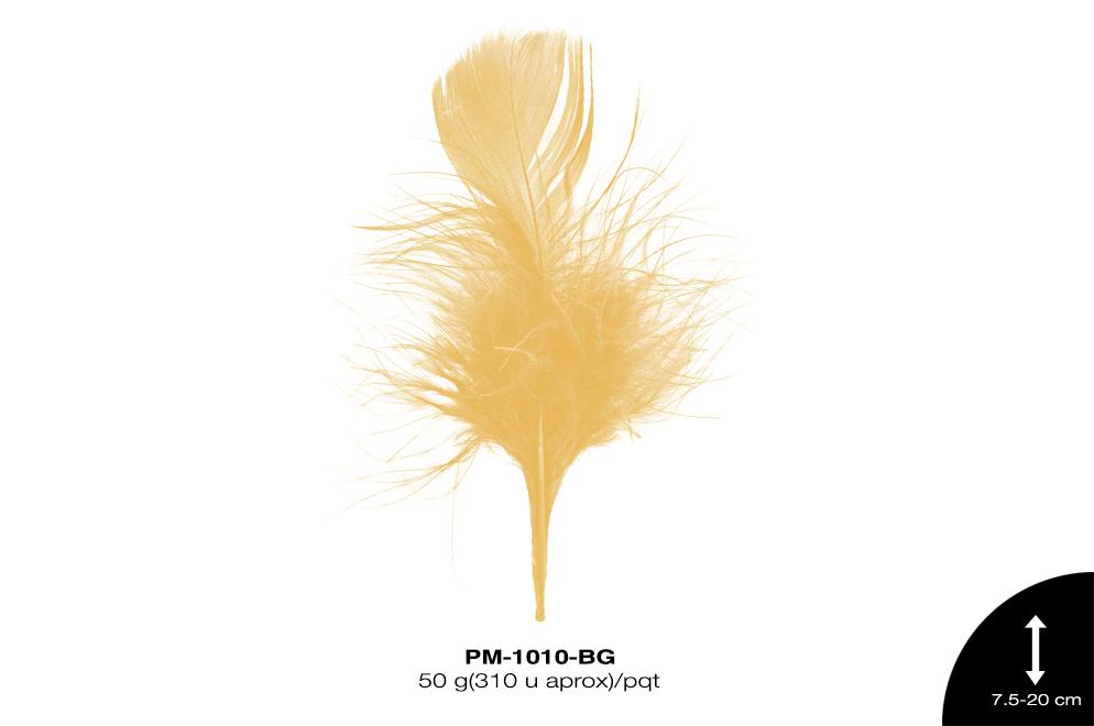 PLUMA PAVO MARABU CABEZA REF: 3""-8"" BEIGE 50 g/pqt(310u ap