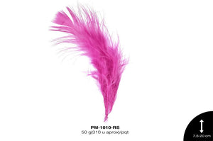 PLUMA PAVO MARABU CABEZA REF: 3""-8"" ROSA 50 g/pqt(310u apr