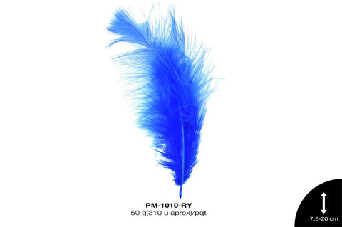 PLUMA PAVO MARABU CABEZA REF: 3""-8"" AZUL REY 50 g/pqt(310u