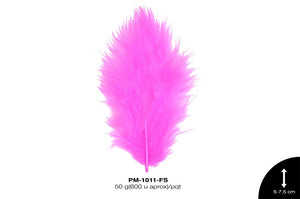 PLUMA PAVO BEBE REF: 2""-3"" FUCSIA 50 g/pqt(600u aprox)