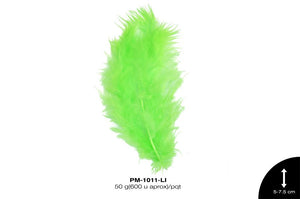 PLUMA PAVO BEBE REF: 2""-3"" LIMON 50 g/pqt(600u aprox)