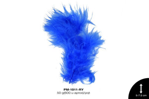 PLUMA PAVO BEBE REF: 2""-3"" AZUL REY 50 g/pqt(600u aprox)