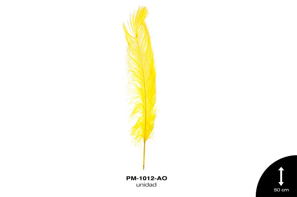 PLUMA AVESTRUZ CUERPO GDE / OSTRICH DRAB 20"" - UP AMARILLO