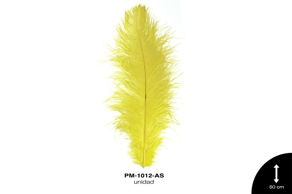 PLUMA AVESTRUZ CUERPO GDE / OSTRICH DRAB 20"" - UP AMARILLO