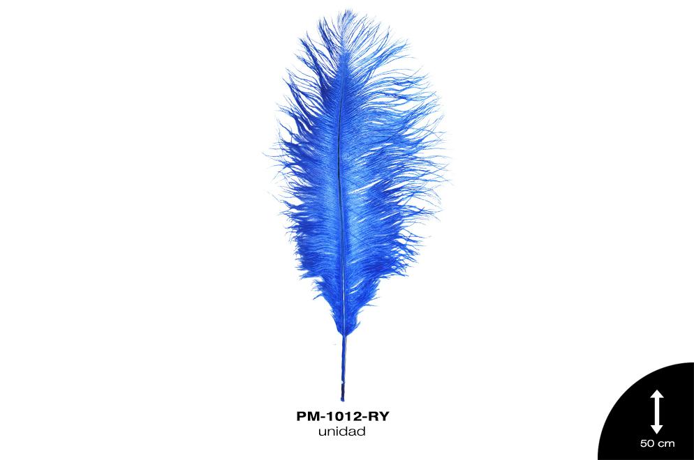 PLUMA AVESTRUZ CUERPO GDE / OSTRICH DRAB 20"" - UP AZUL REY