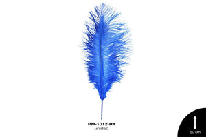 PLUMA AVESTRUZ CUERPO GDE / OSTRICH DRAB 20"" - UP AZUL REY