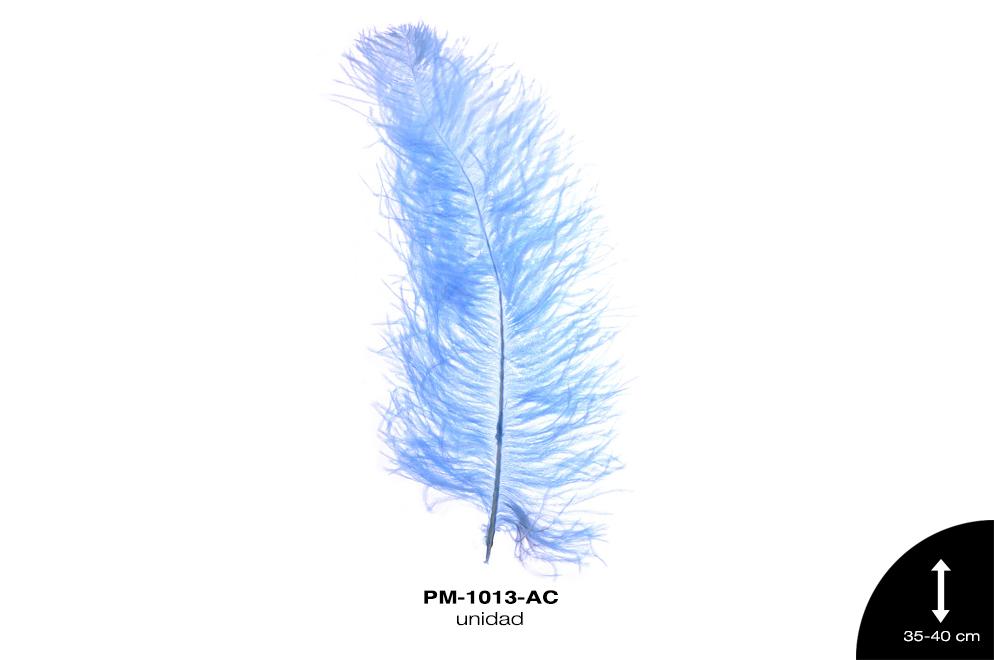 PLUMA AVESTRUZ CUERPO CH / OSTRICH DRAB 14"" - 16"" AZUL CEL