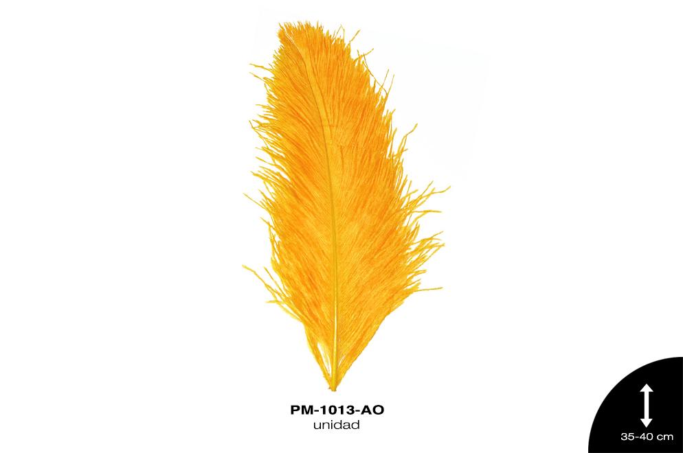 PLUMA AVESTRUZ CUERPO CH / OSTRICH DRAB 14"" - 16"" AMARILLO