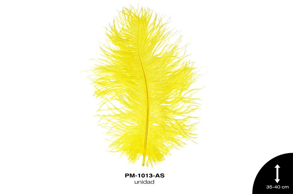 PLUMA AVESTRUZ CUERPO CH / OSTRICH DRAB 14"" - 16"" AMARILLO