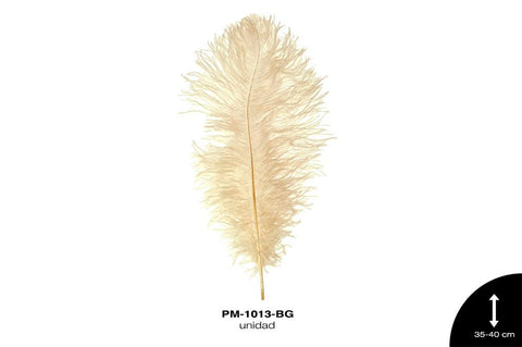 PLUMA AVESTRUZ CUERPO CH / OSTRICH DRAB 14"" - 16"" BEIGE un