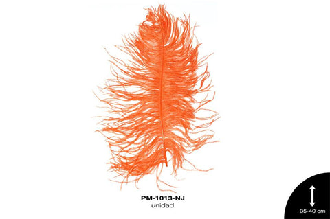 PLUMA AVESTRUZ CUERPO CH / OSTRICH DRAB 14"" - 16"" NARANJA