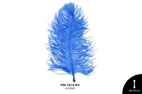 PLUMA AVESTRUZ CUERPO CH / OSTRICH DRAB 14"" - 16"" AZUL REY