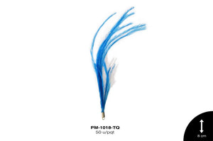 PLUMA HERRAJE CAB REF: 8cm TURQUESA 50 u/pqt