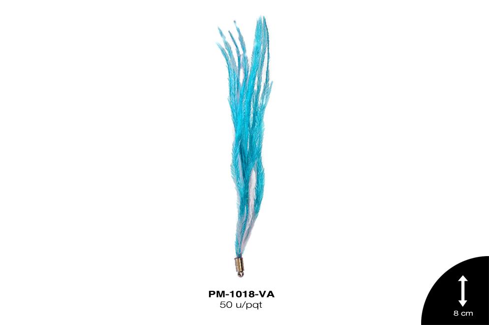 PLUMA HERRAJE CAB REF: 8cm VERDE AGUA 50 u/pqt