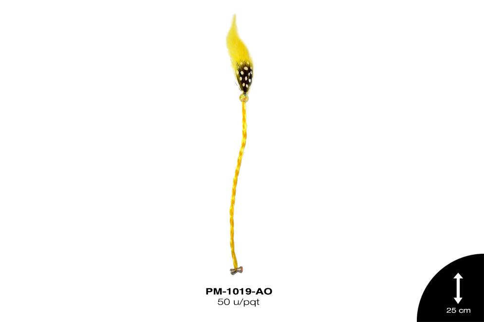 PLUMA TRENZA CAB REF: 25cm AMARILLO 50 u/pqt